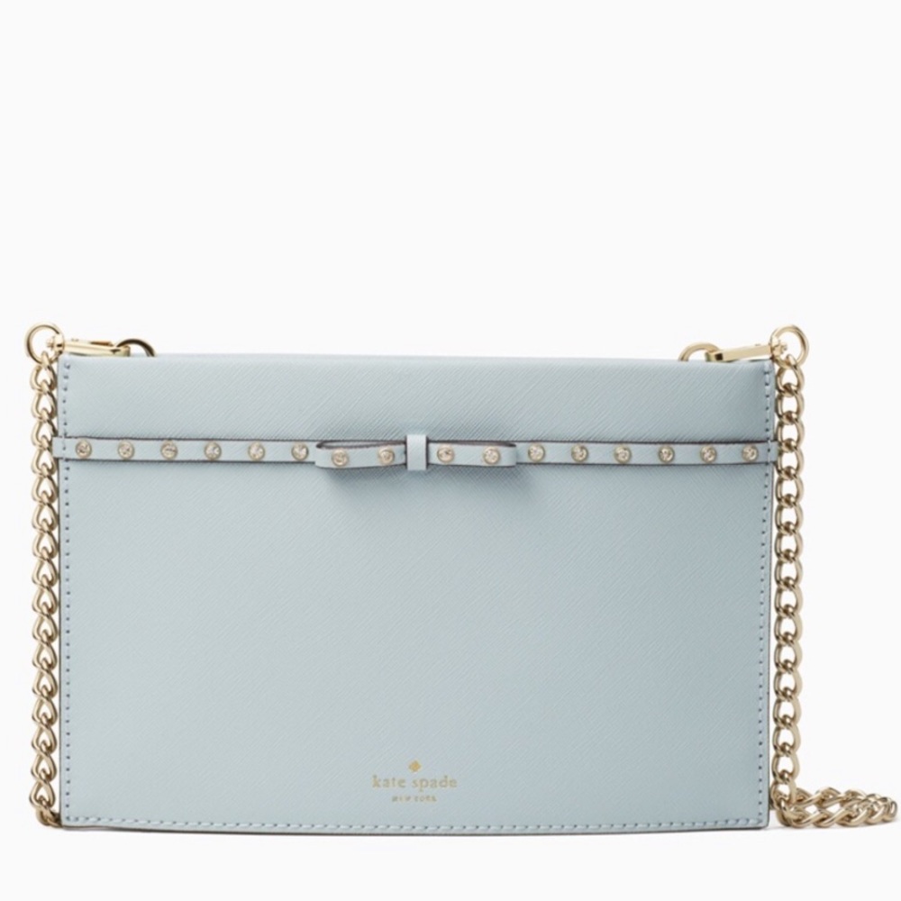 Kate Spade Elliott Street Mini Sima Shimmer Blue - Picture 1 of 14